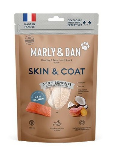 ($120/3件)法國Marly&Dan 狗小食 低溫烘培三文魚肉粒 (皮膚美毛增強配方) 80g