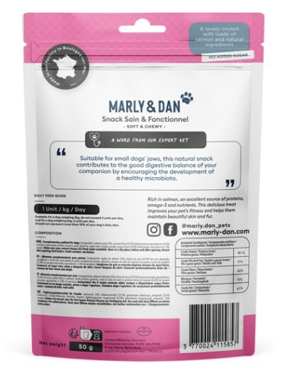 ($120/3件)法國Marly&Dan 小型犬小食 低溫烘焙三文魚小食 腸道增強 50g