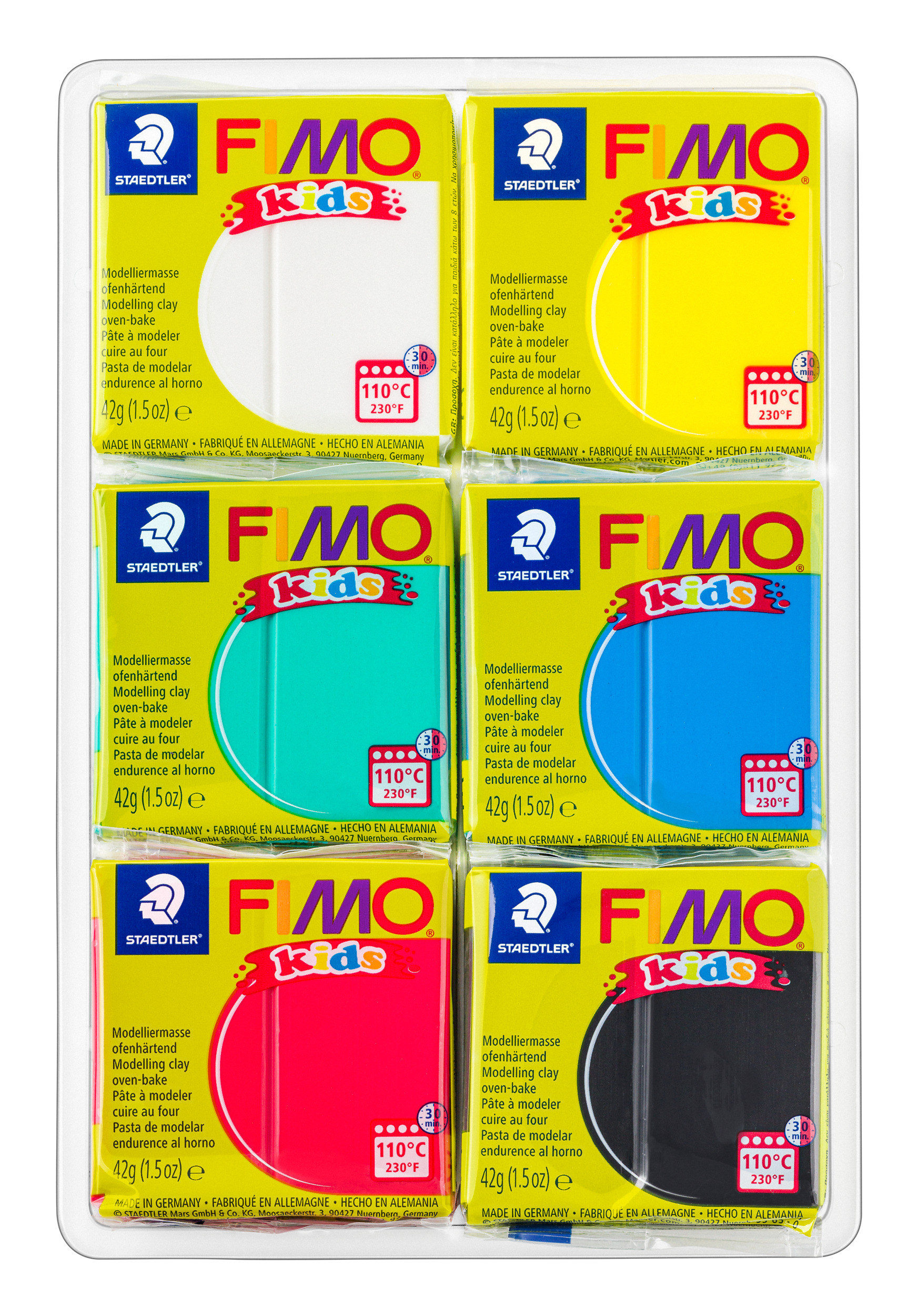 8032 01【KIDS】軟陶6色套組- 基本色