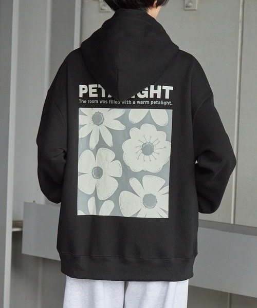 【現貨】Anchor Smith 背後花卉圖 寬鬆 刷毛 連帽 帽T 三色