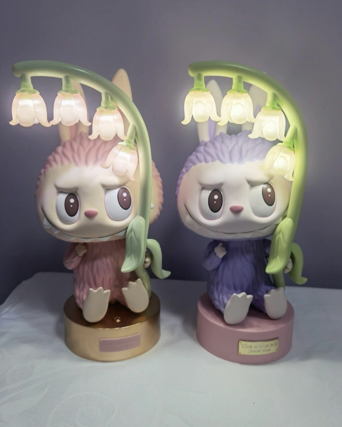 <官方正版授權>The Monsters LABUBU 風鈴花 小夜燈 泡泡瑪特 紫色 粉色