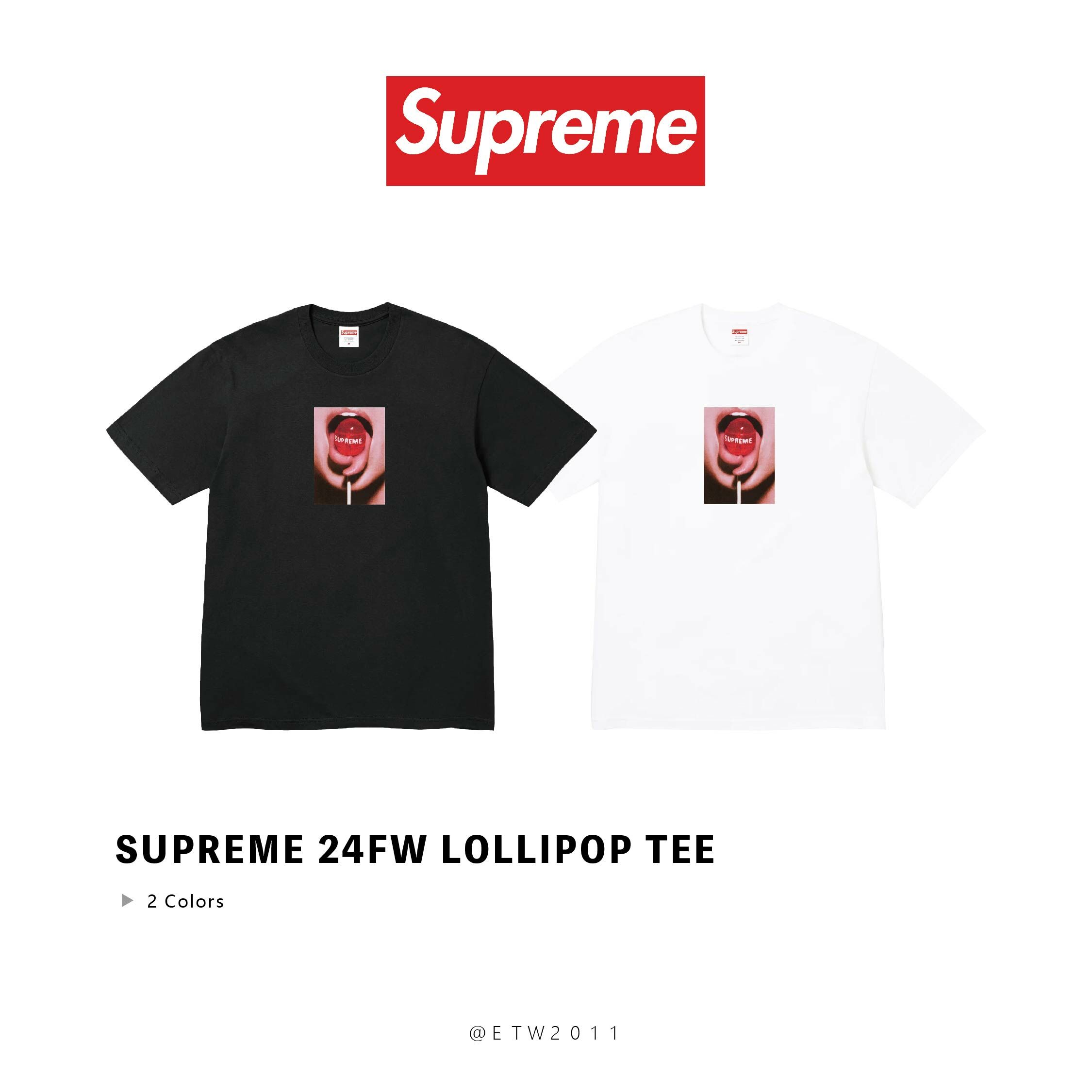 ☆ETW☆【台中店】Supreme 24FW Lollipop Tee 棒棒糖糖果短T