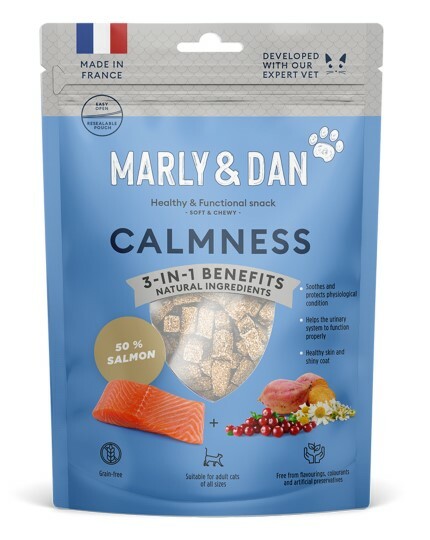 ($100/3件)法國Marly&Dan 貓小食 低溫烘焙三文魚粒 情緒配方40g