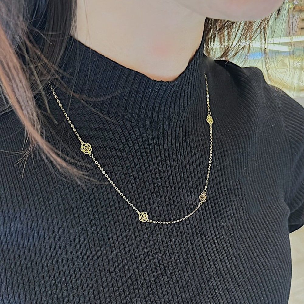 【me.luxe】K18玫瑰朵朵項鍊