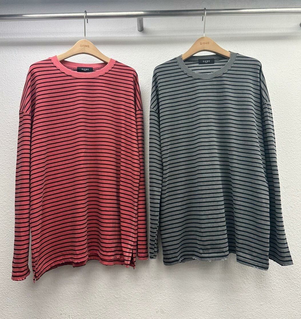 破邊橫間長袖衫 GAME-043T