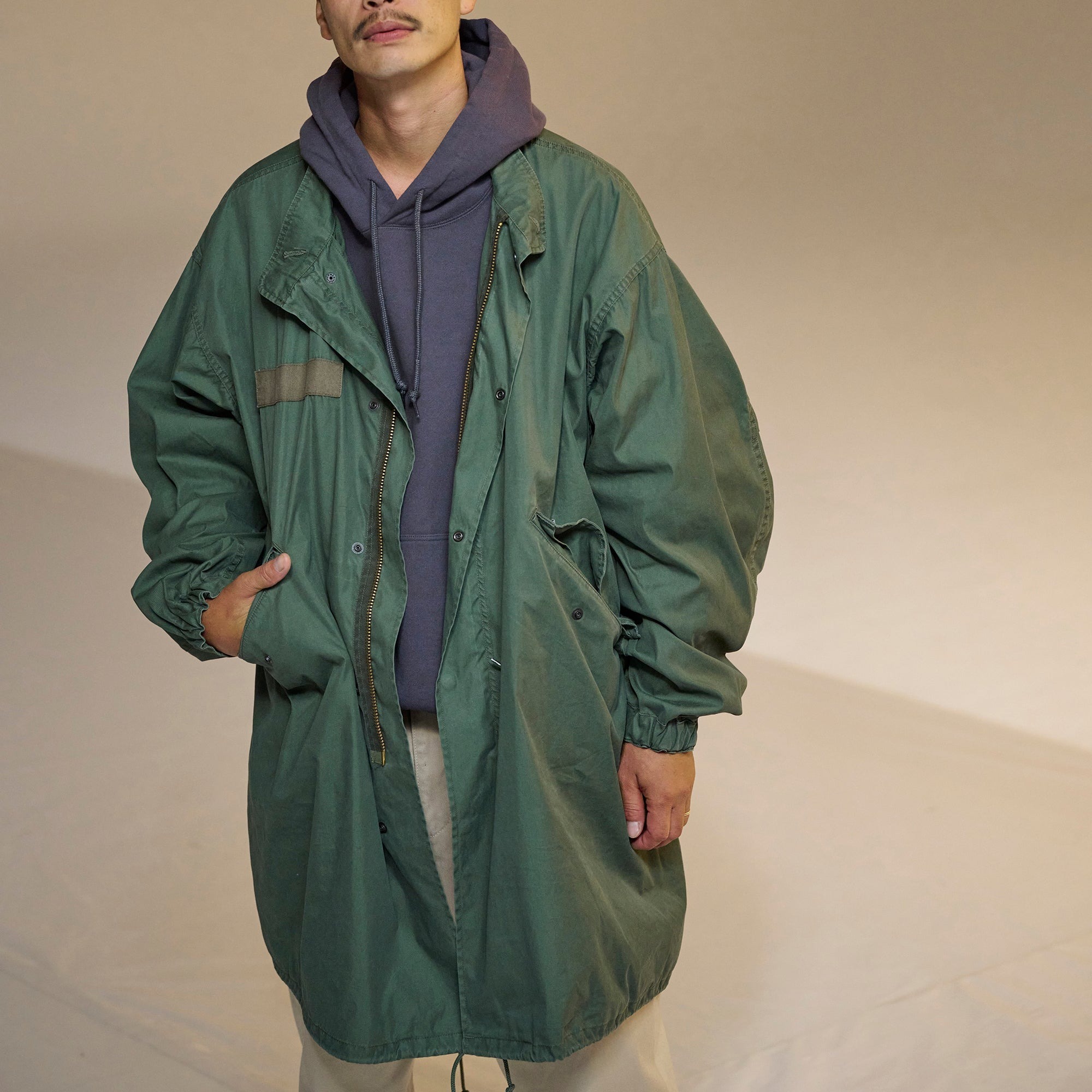 2024AW DESCENDANT D-65 OXFORD COAT 刺繡鯨魚長版軍外套現貨