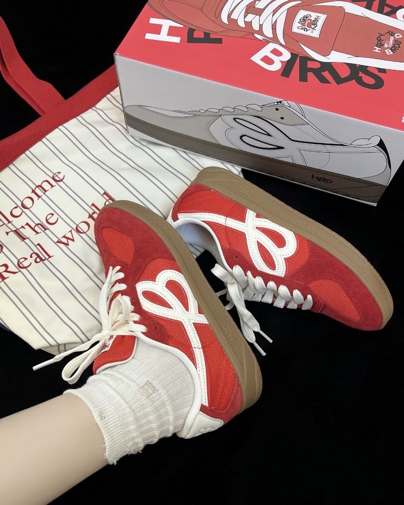 HBD x WE FLOWER 小花鞋 增高德訓鞋 紅色 男女同款