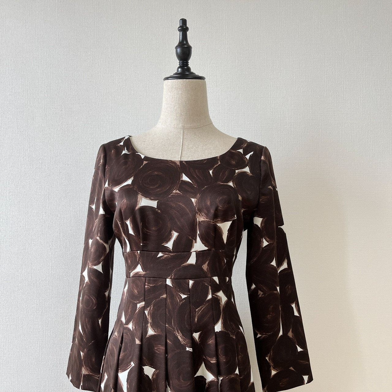 咖啡豆油畫風古着連身裙