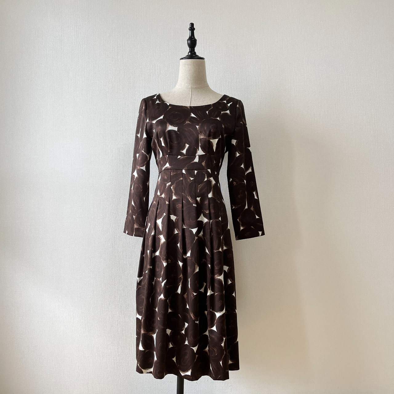 咖啡豆油畫風古着連身裙