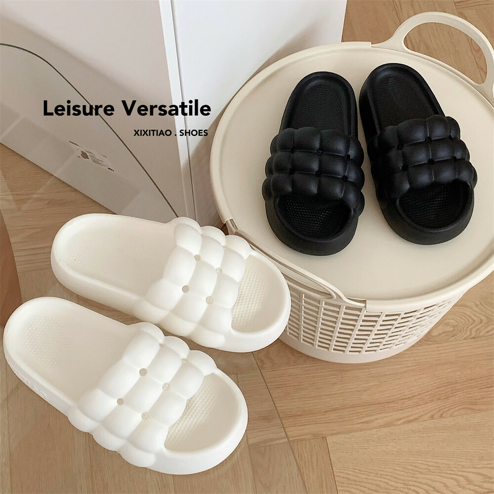 《5060》簡約純色泡泡格子室內拖鞋