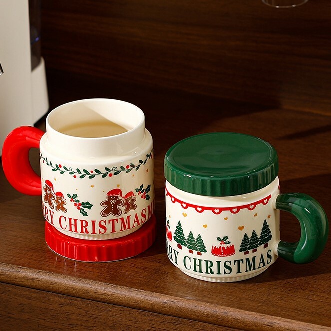 《5061》聖誕節系列卡通圖案陶瓷馬克杯400ml