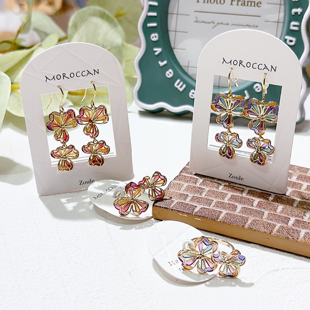 摩洛哥風花形耳環/戒指