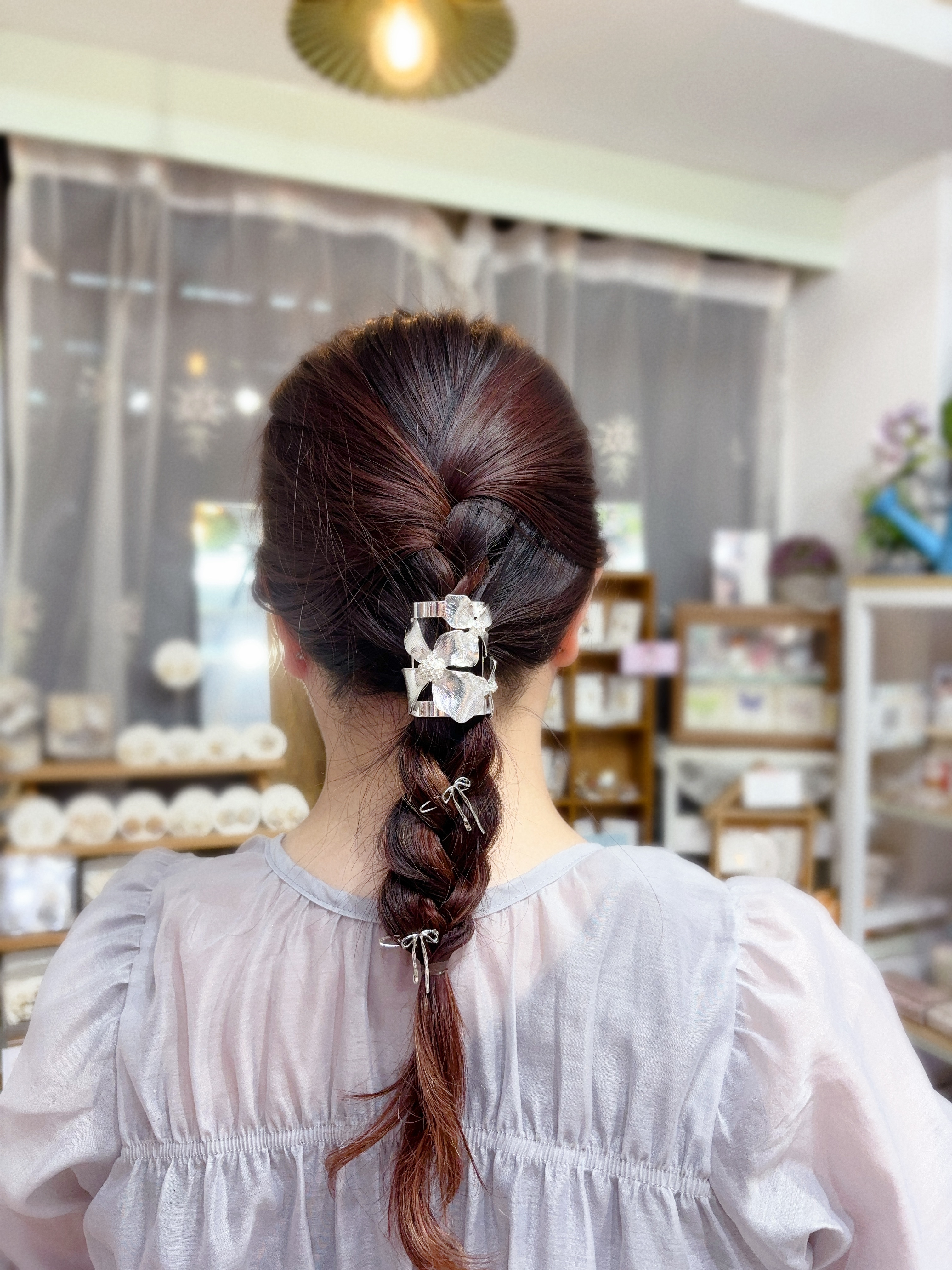 金屬刻花髮圈插