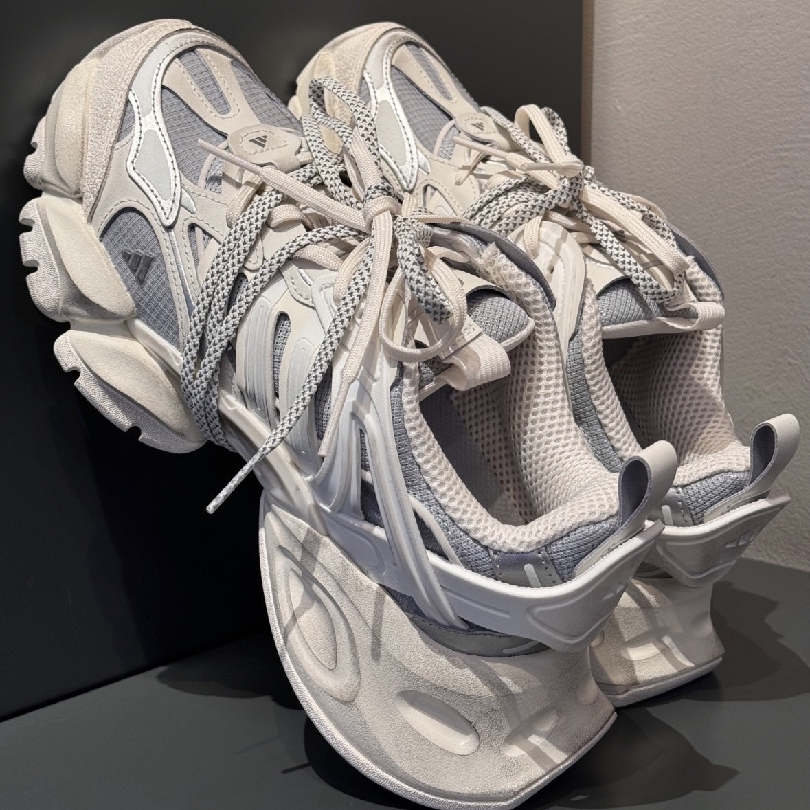 Adidas XLG Runner Deluxe 白銀做舊 厚底 JS1588