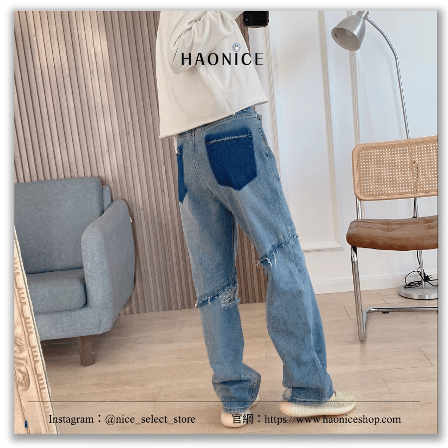 【NICE 歐美日韓代購】24SS Ader Error正韓🇰🇷韓國經銷商🔥拼接刷破 復古水洗牛仔褲 休閒長褲 闊腿褲