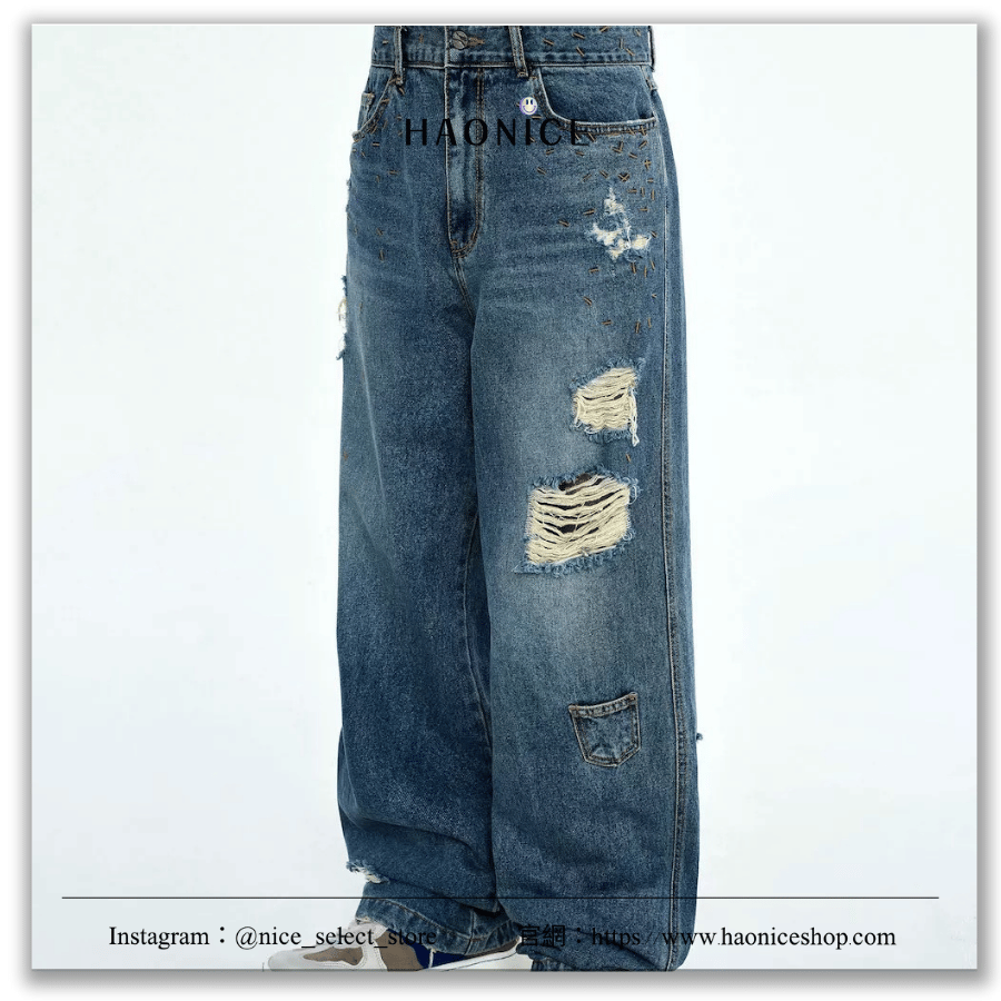 【NICE 歐美日韓代購】24SS Ader Error正韓🇰🇷韓國經銷商🔥復古水洗刷破補釘牛仔褲 休閒長褲 直筒