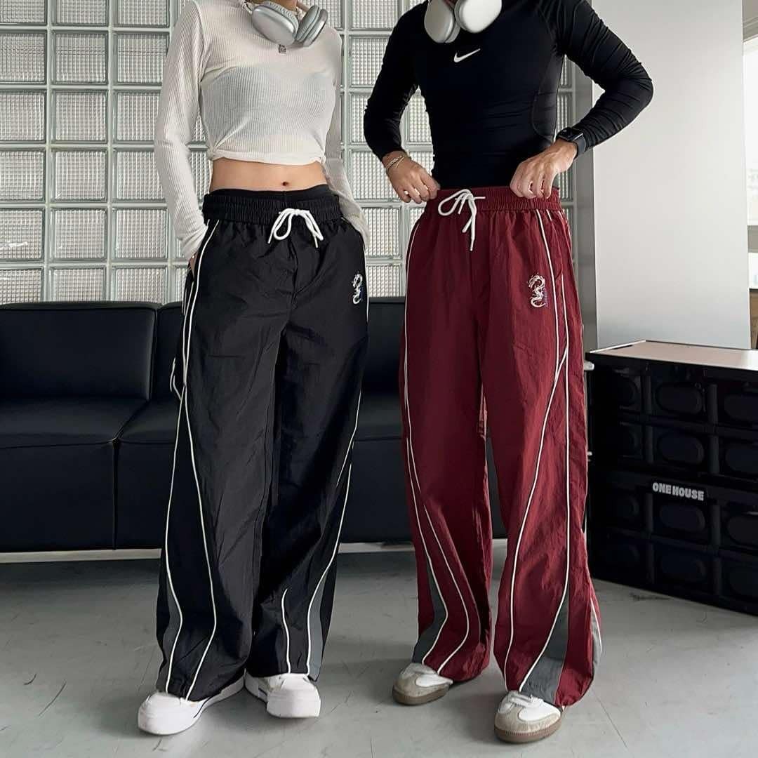 (GOAL)小龍Logo滾條配色拼接防風防水長褲  XX WK816