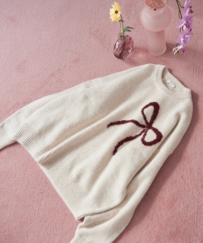 Selected / Jacquard ribbon Knit pullover