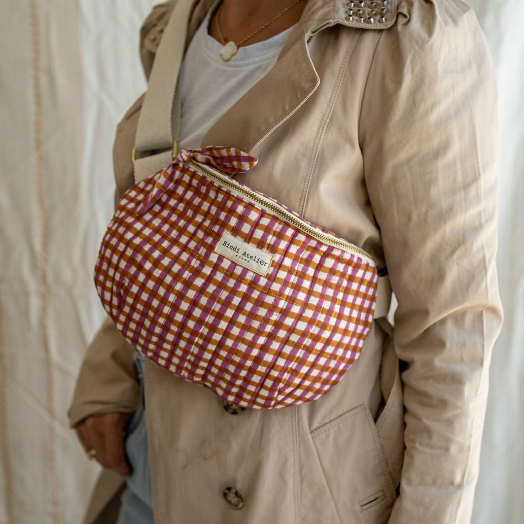 泰拉駝棕混桃紅 | 單肩包