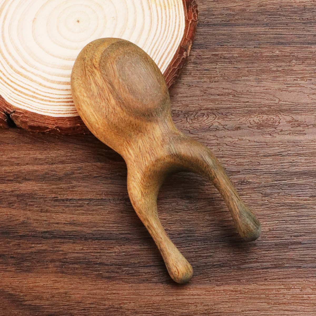 【現貨】小青蛙綠檀穴位按摩梳