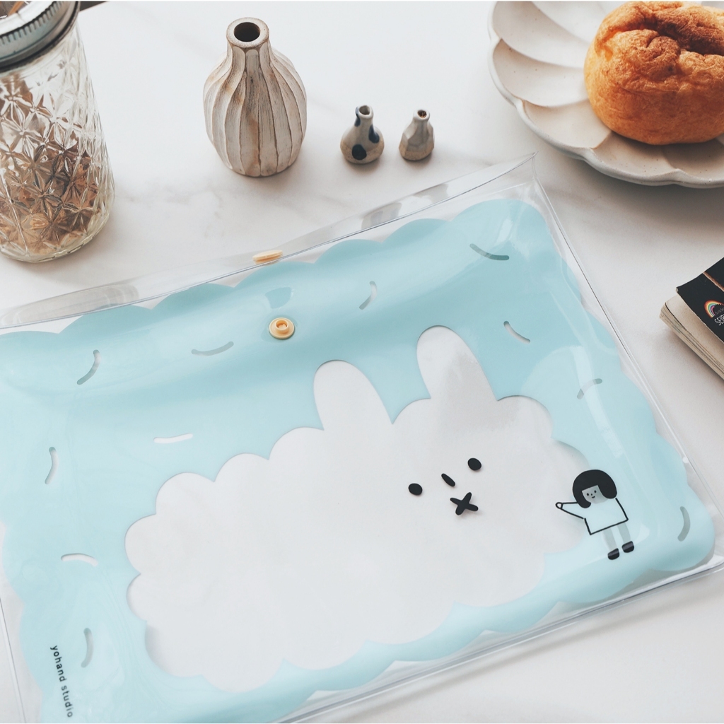 透明狗狗雲_大文具收納袋 B5尺寸｜右手超人