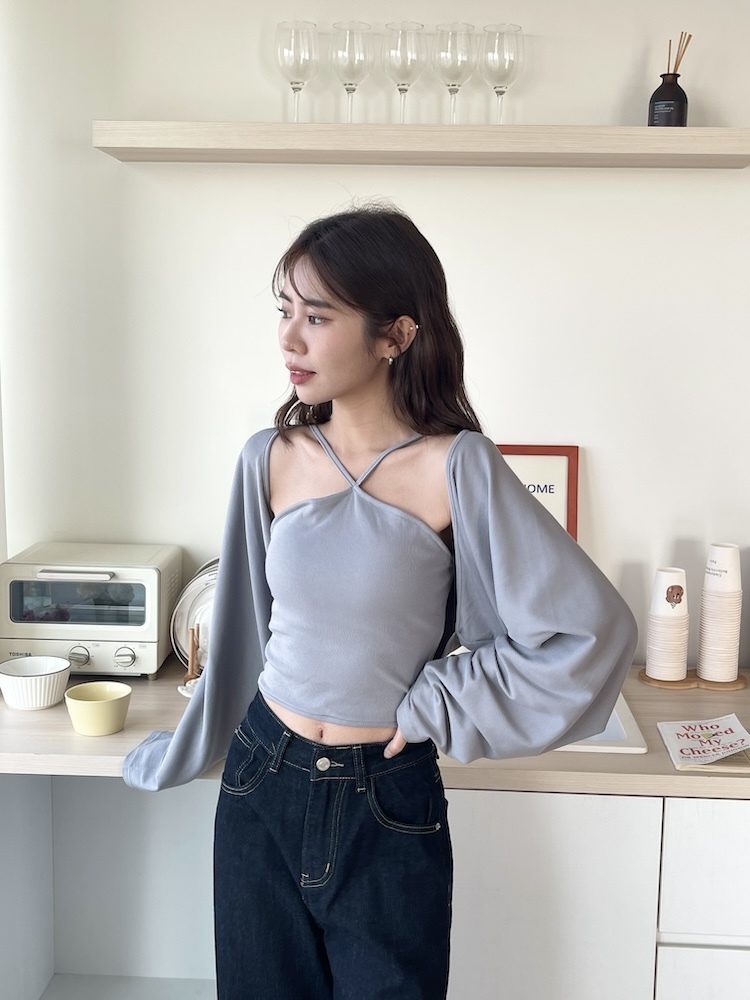 甜辣交叉套裝 背心裡面有罩杯唷