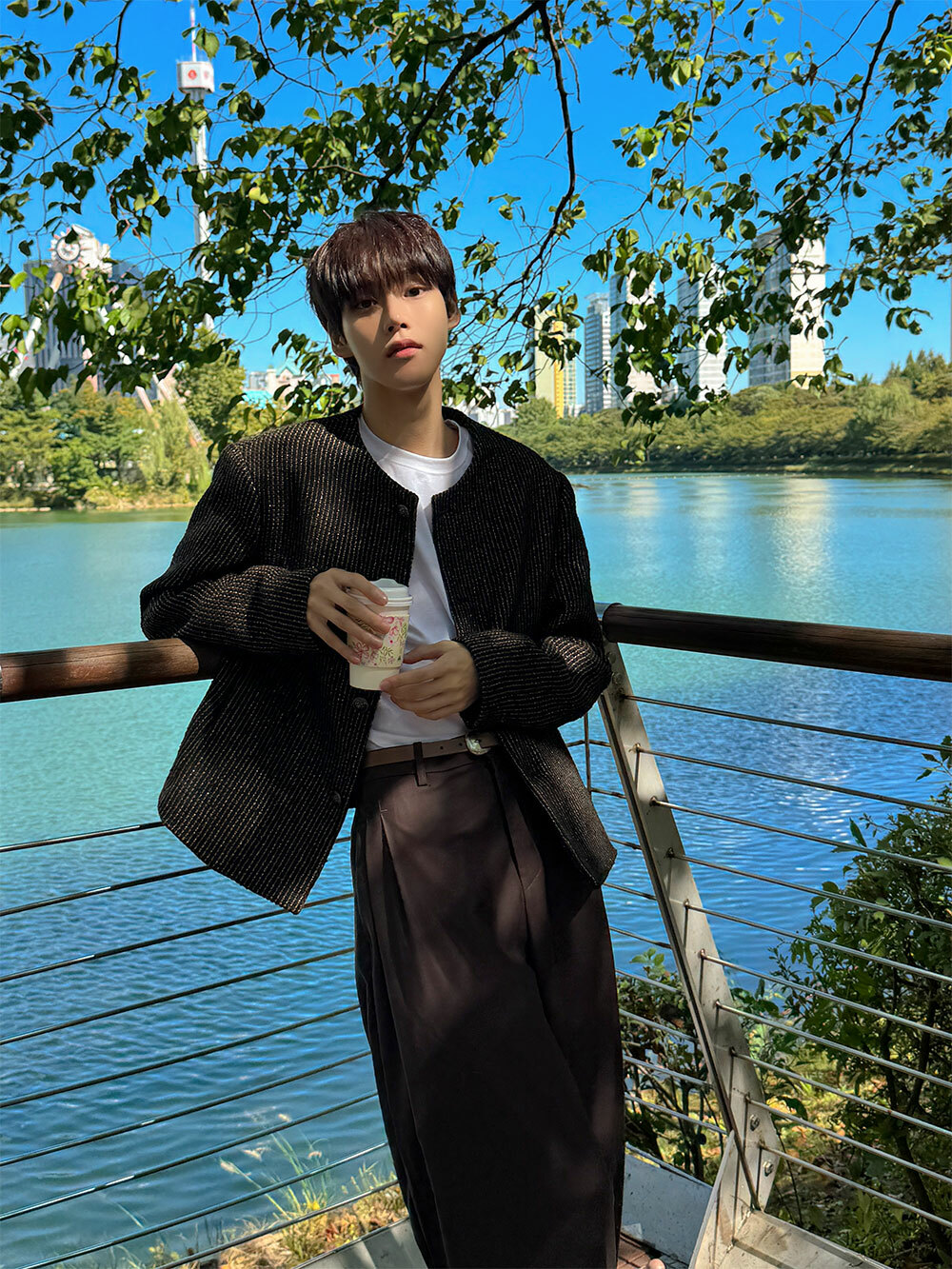 圓領小香花呢夾克外套