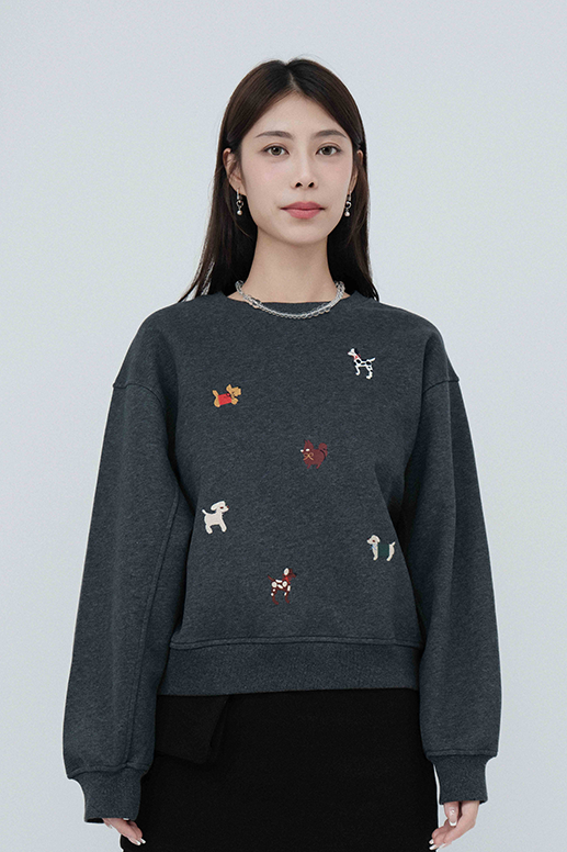 不同品種小狗繡花圖案衛衣（現貨款式）