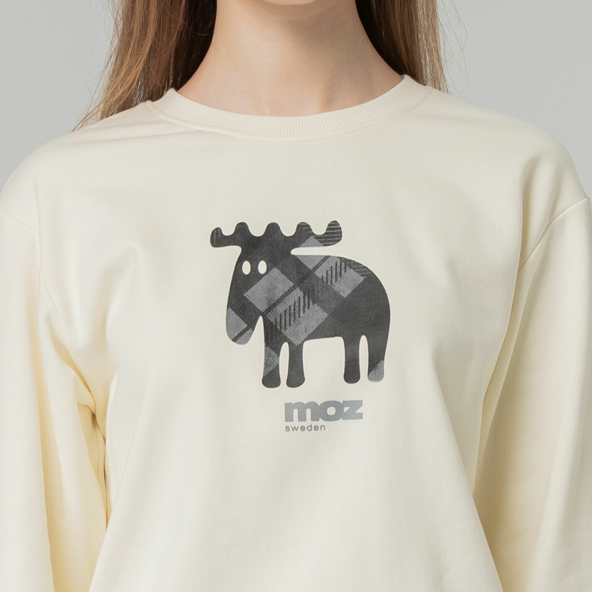 moz Sweden plaid moose 100% cotton university T