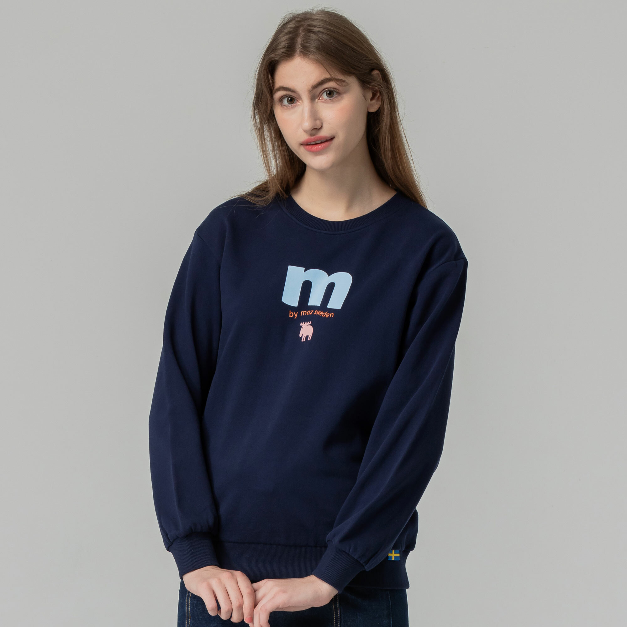 moz Sweden letter moose 100% cotton university T