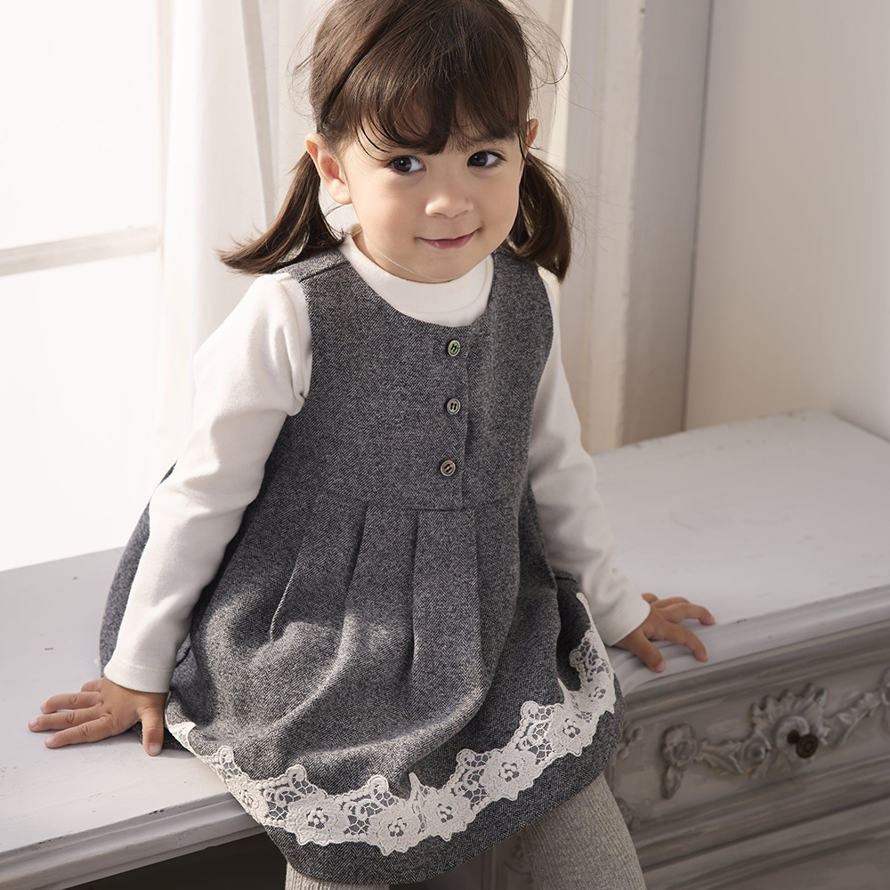 PIPPY  氣質無袖圓領背心洋裝 灰