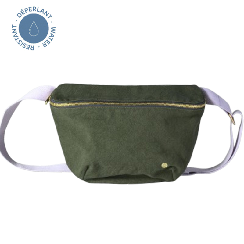 (預購4/30)法國La cerise sur le gâteau 有機棉時尚腰包-橄欖綠