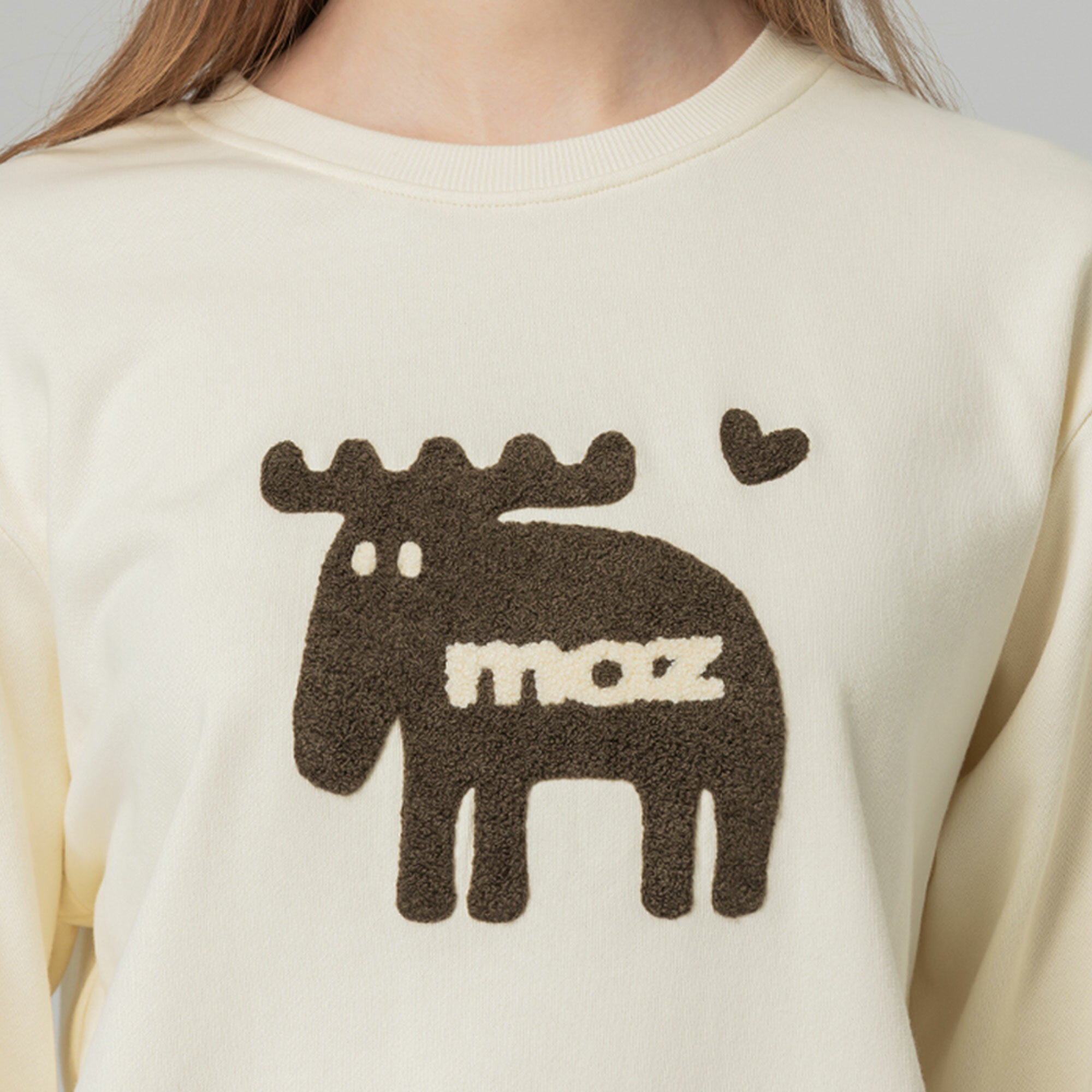 moz Sweden towel embroidered with love moose 100% cotton University T