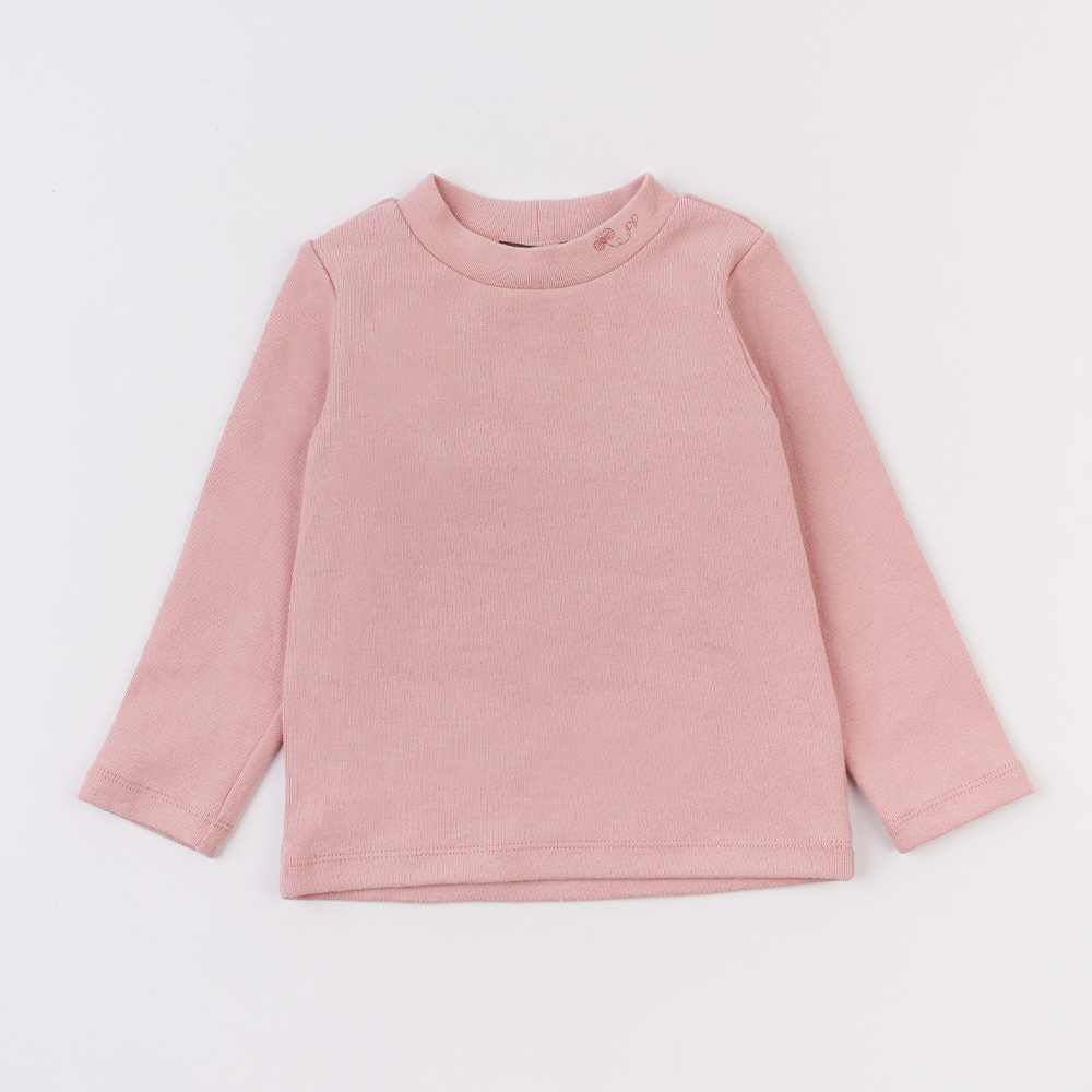 PIPPY 素面彈性棉暖暖內搭長袖上衣 米 .粉.