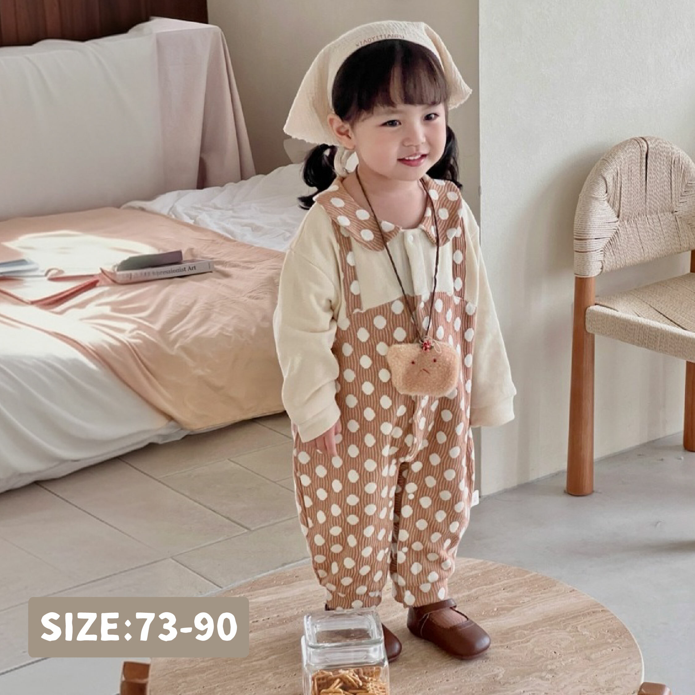 【JG3318】大圓點吊帶造型質感連身衣