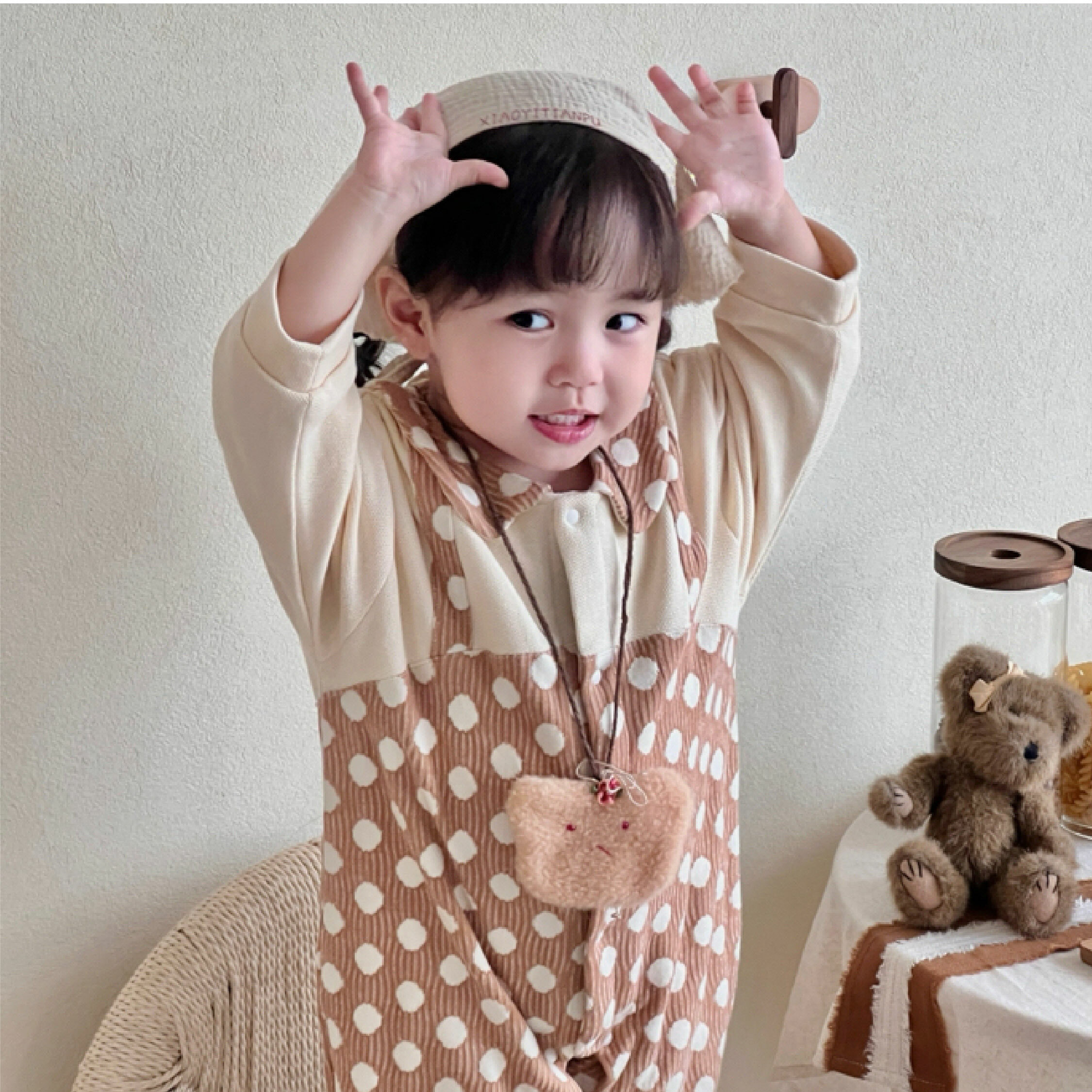 【JG3318】大圓點吊帶造型質感連身衣