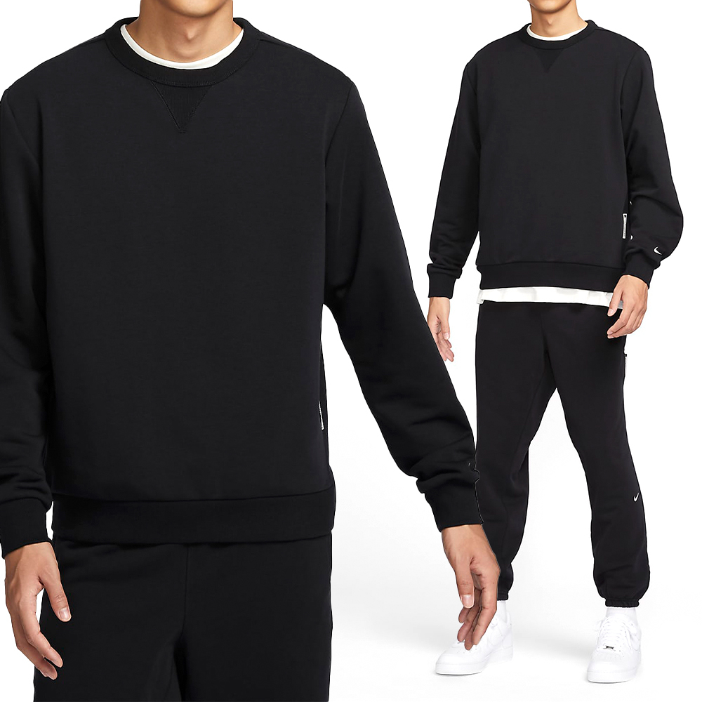 Nike SI Crew 男款 黑色 上衣 拉鍊 休閒 運動 毛圈布 口袋 拉鍊 大學T 長袖 FZ0221-010