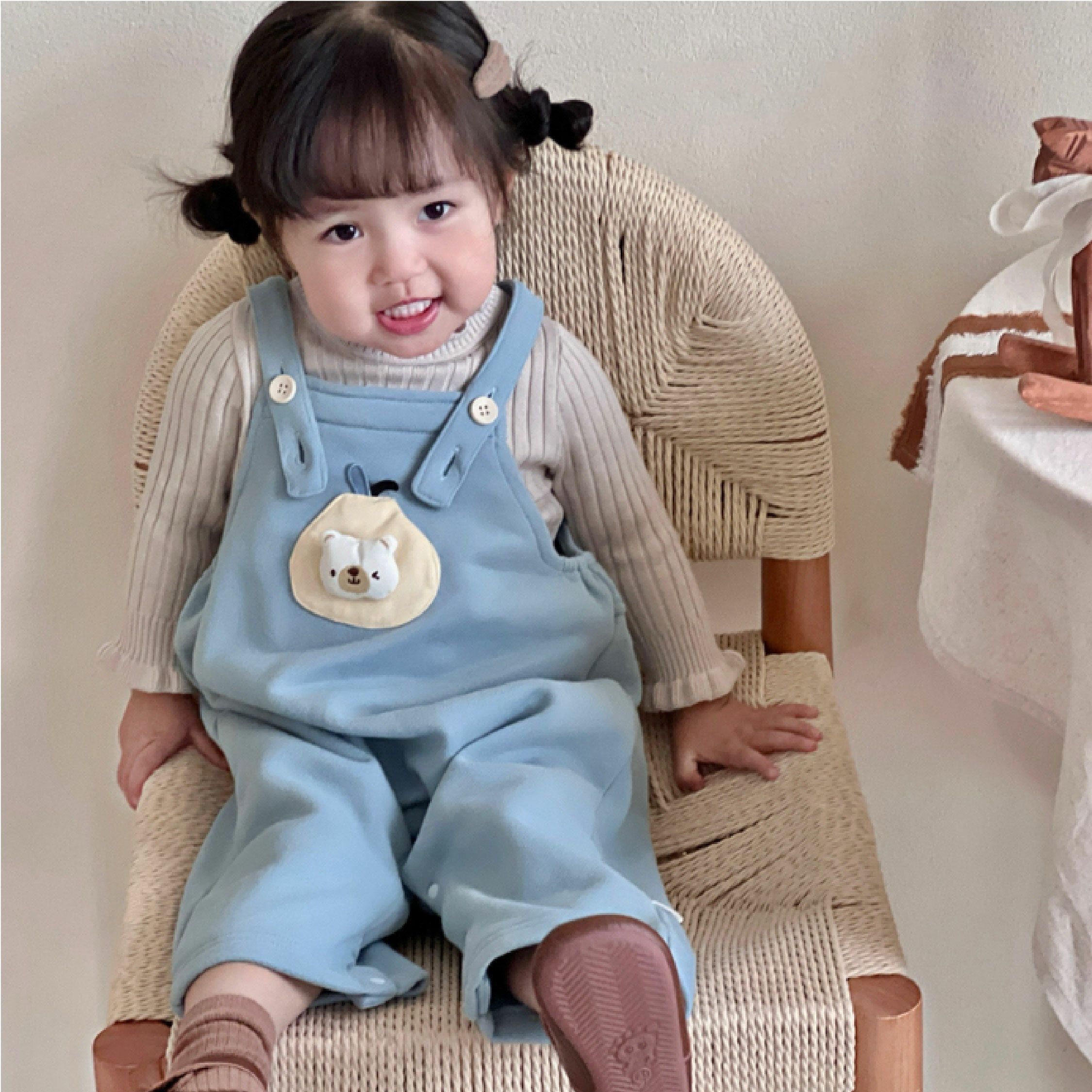 【JG3320】可愛水果小熊柔軟吊帶褲/連身衣＊二色