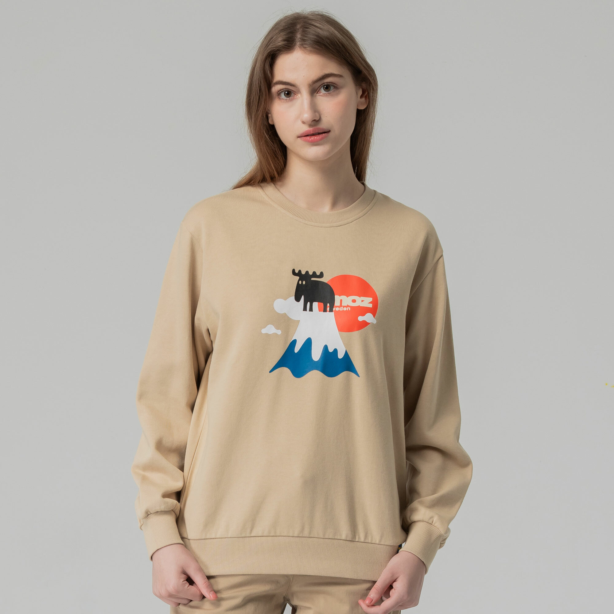 moz Sweden Mount Fuji Moose 100% cotton University T
