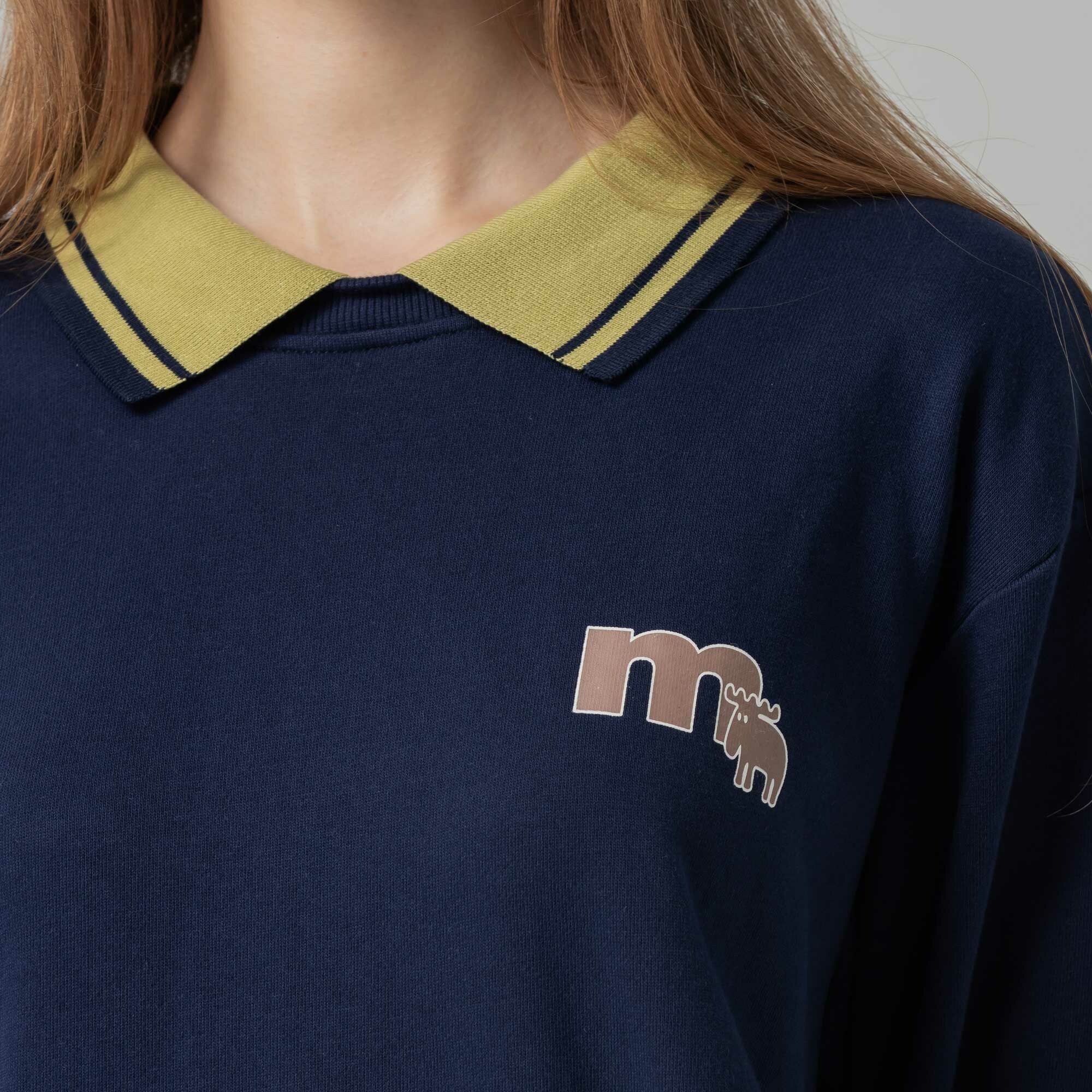 moz Sweden moose 100% cotton college style POLO long T