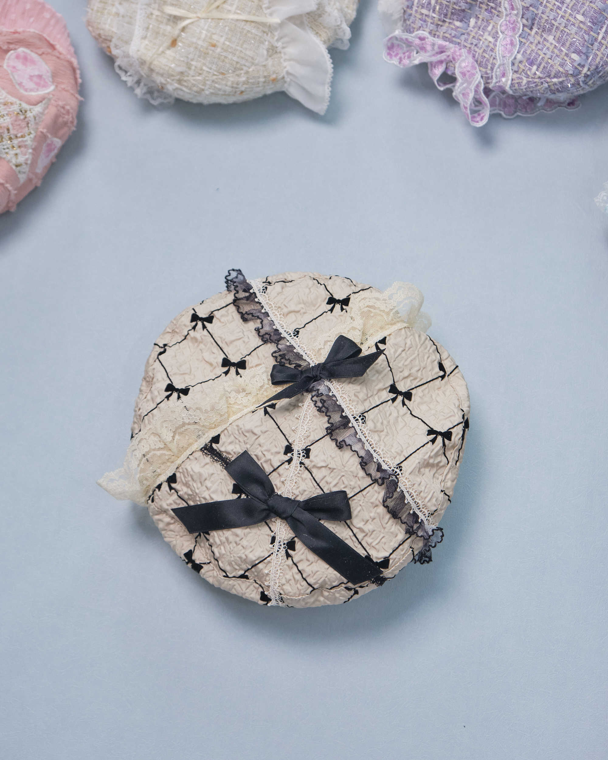 11282 Patchwork Laced Tweed Beret