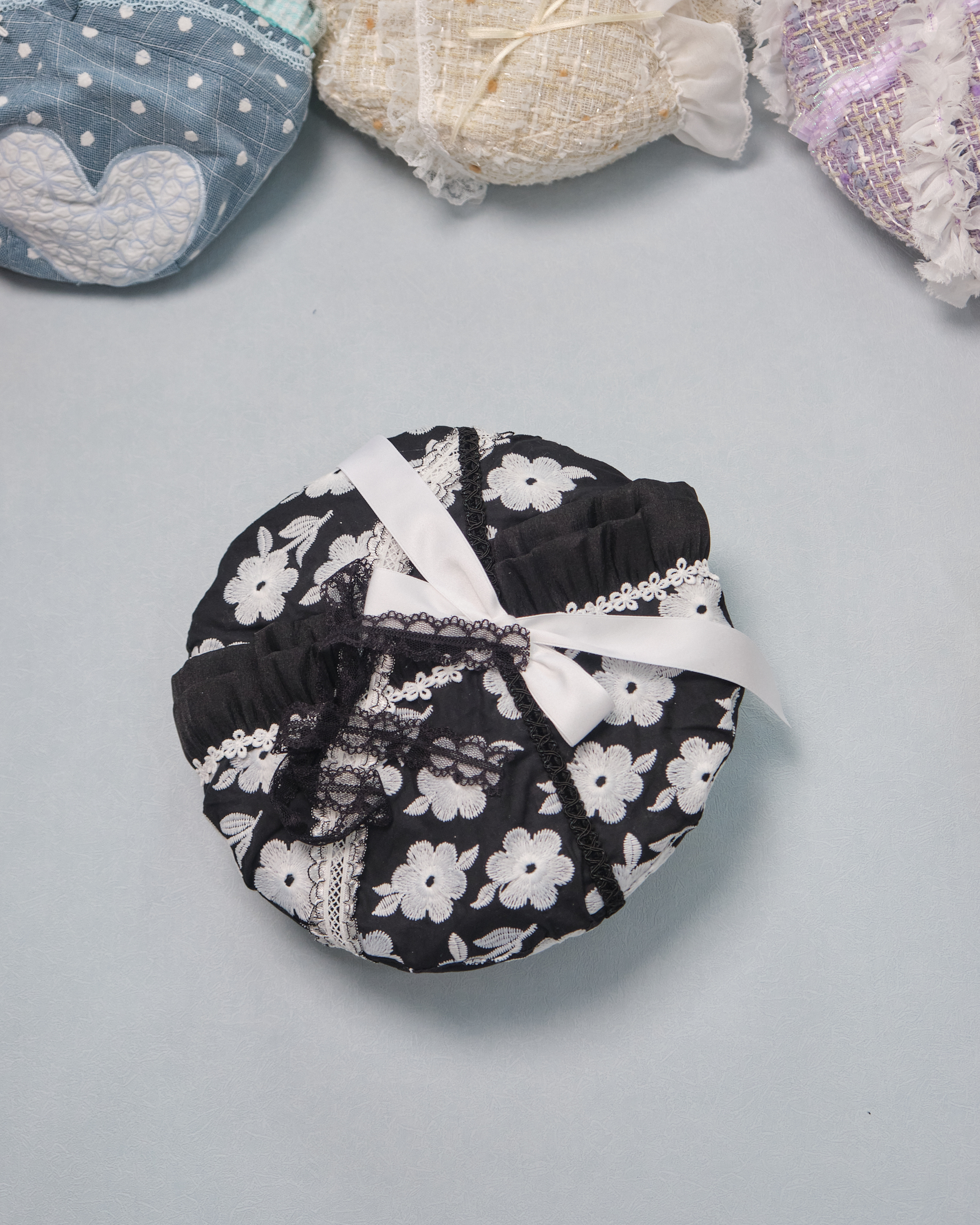 11281 Patchwork Laced Tweed Beret