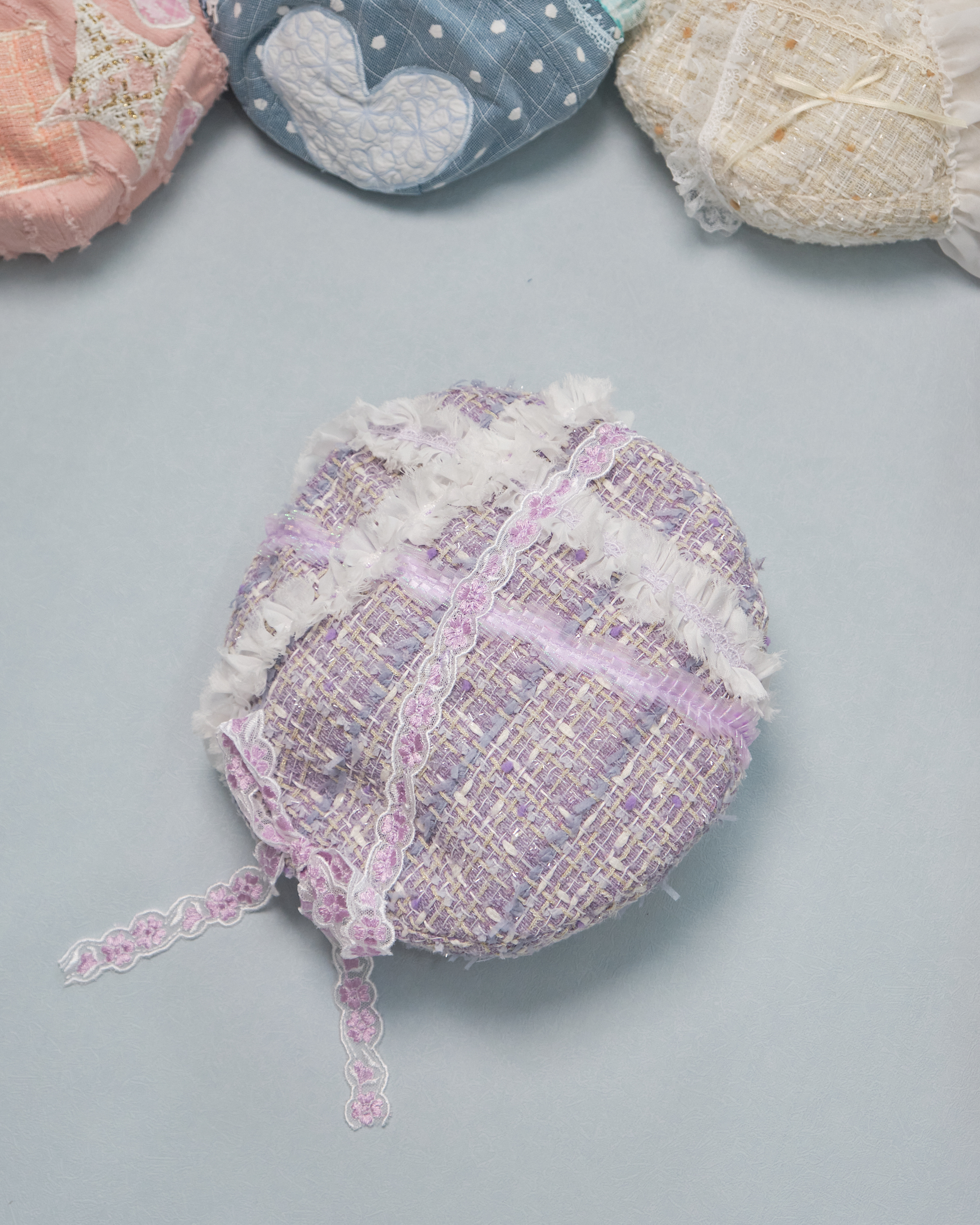 11280 Patchwork Laced Tweed Beret