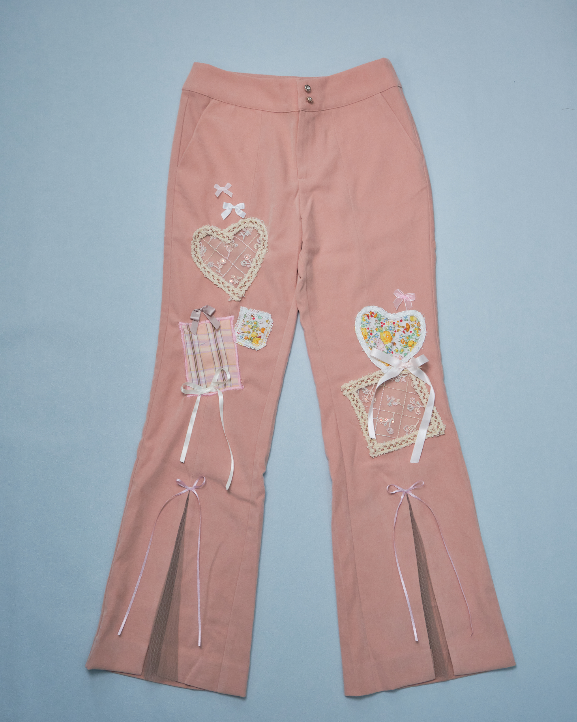 11293 Cut-Out Scrapbook Slit-Hem Trousers