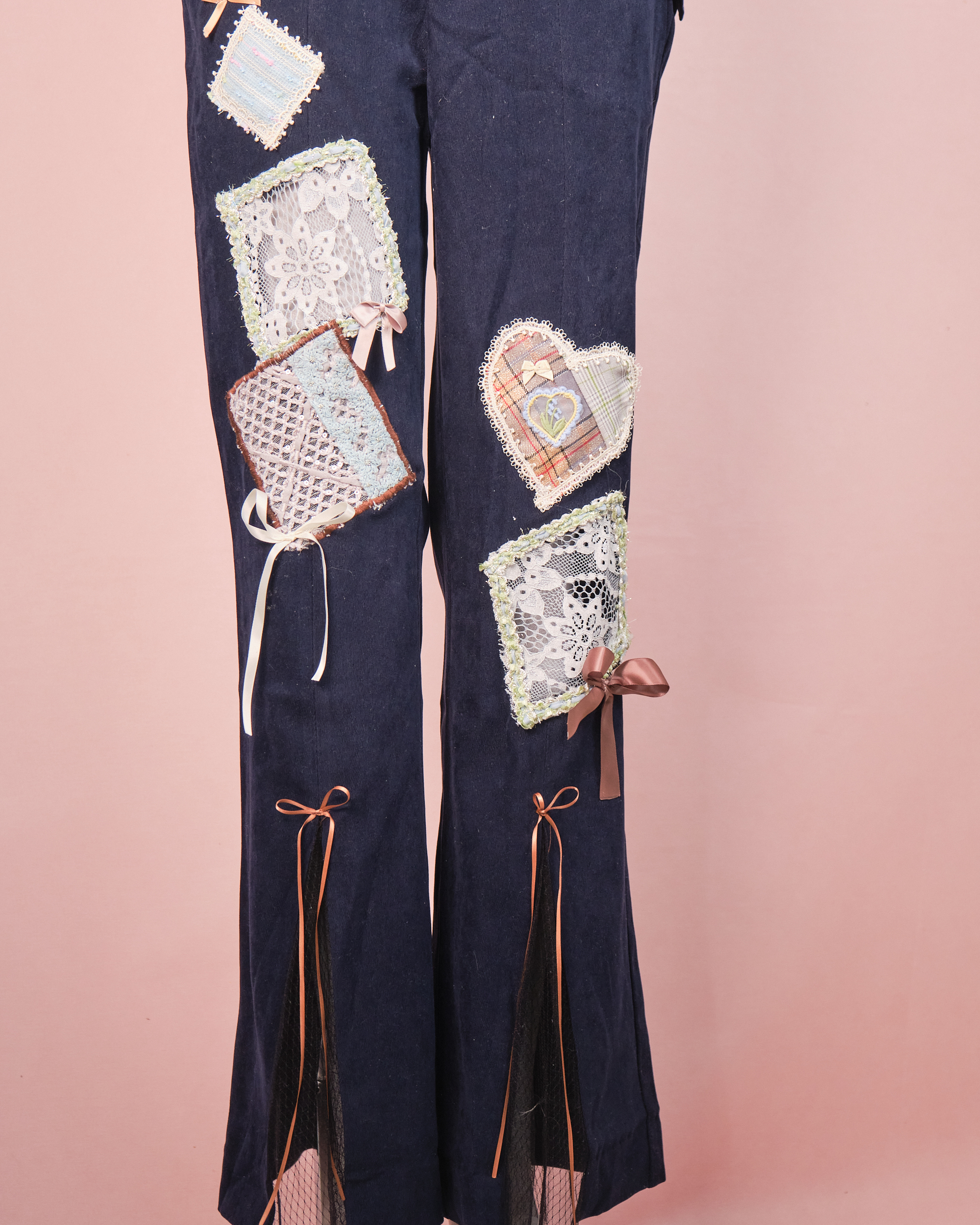 11289 Cut-Out Scrapbook Slit-Hem Trousers