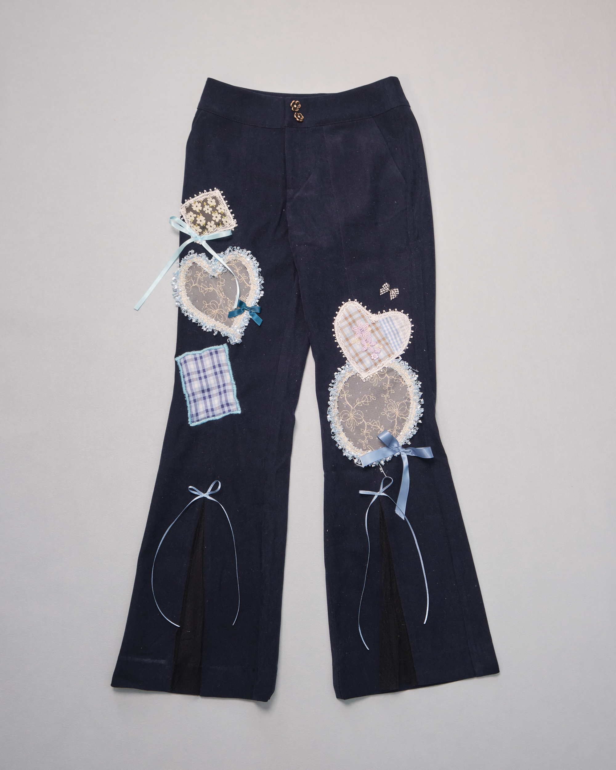 11291 Cut-Out Scrapbook Slit-Hem Trousers