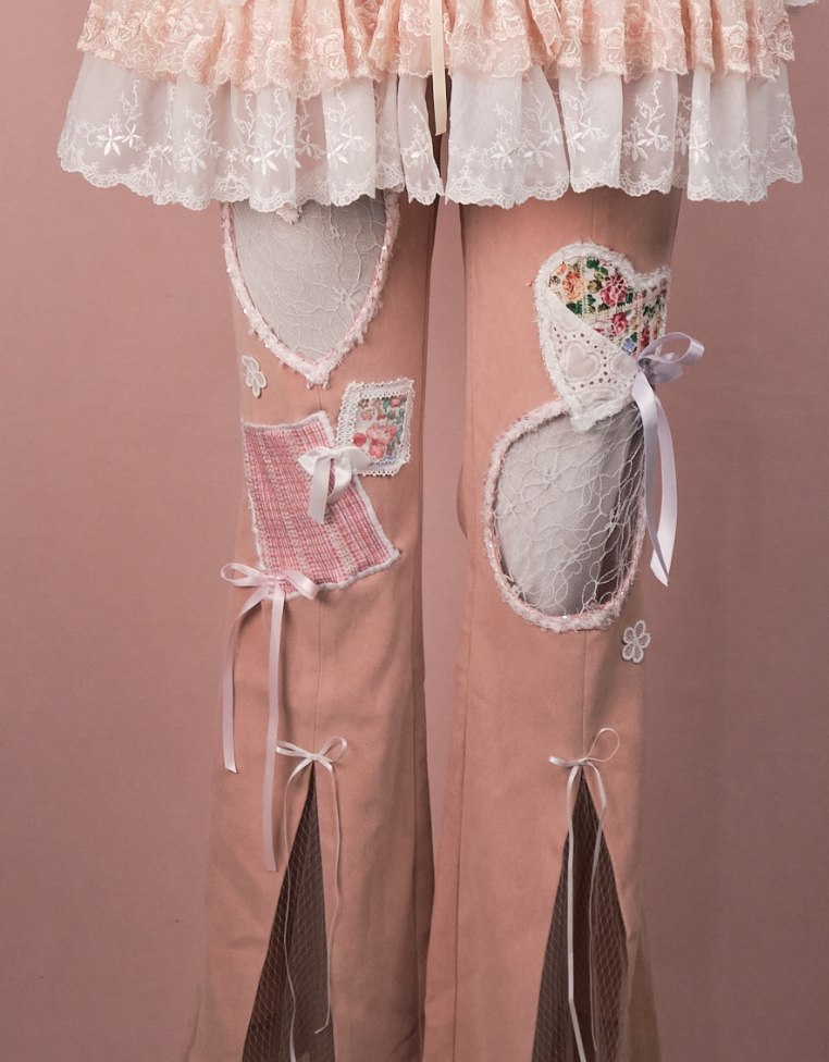 11292 Cut-Out Scrapbook Slit-Hem Trousers