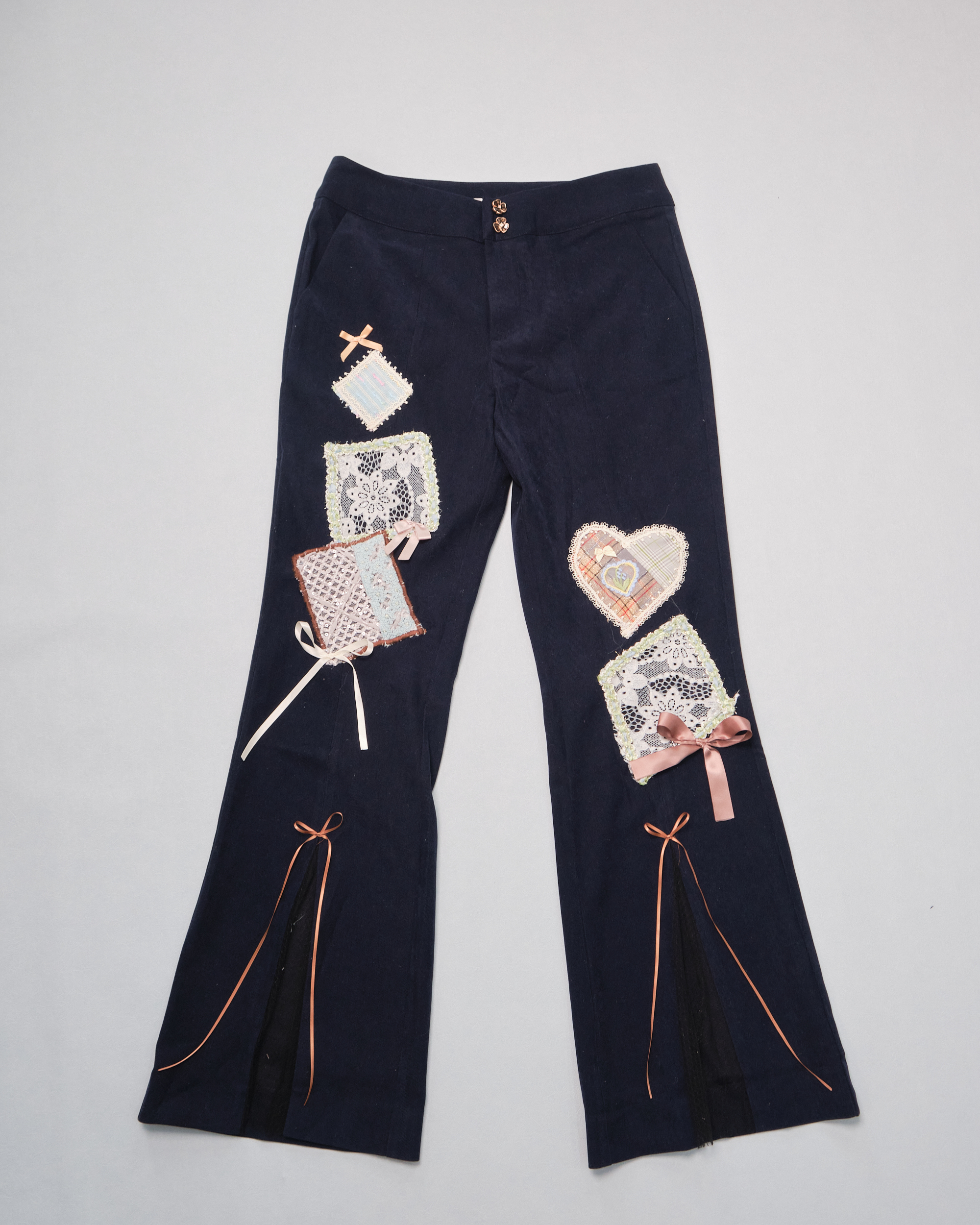 11289 Cut-Out Scrapbook Slit-Hem Trousers