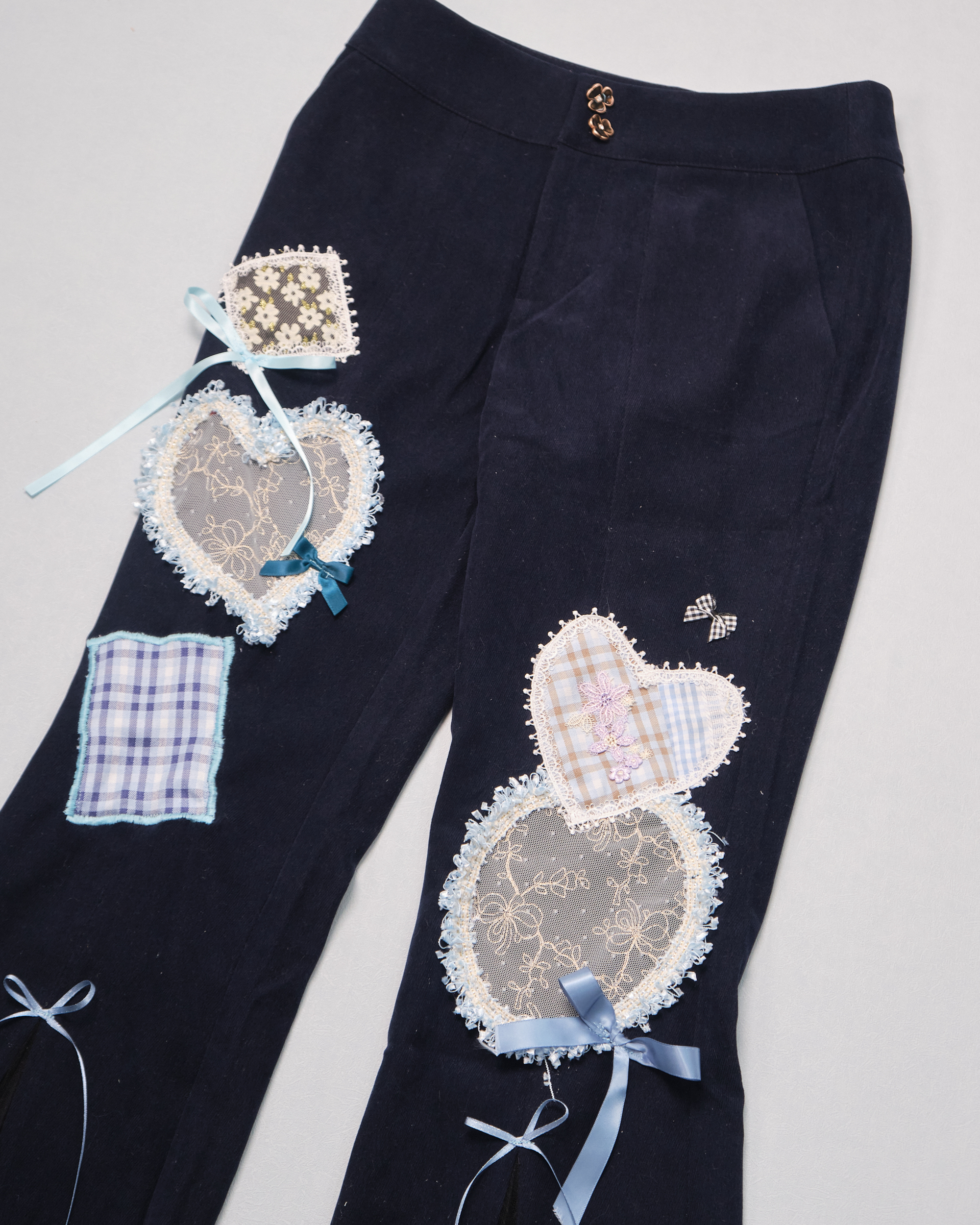 11291 Cut-Out Scrapbook Slit-Hem Trousers