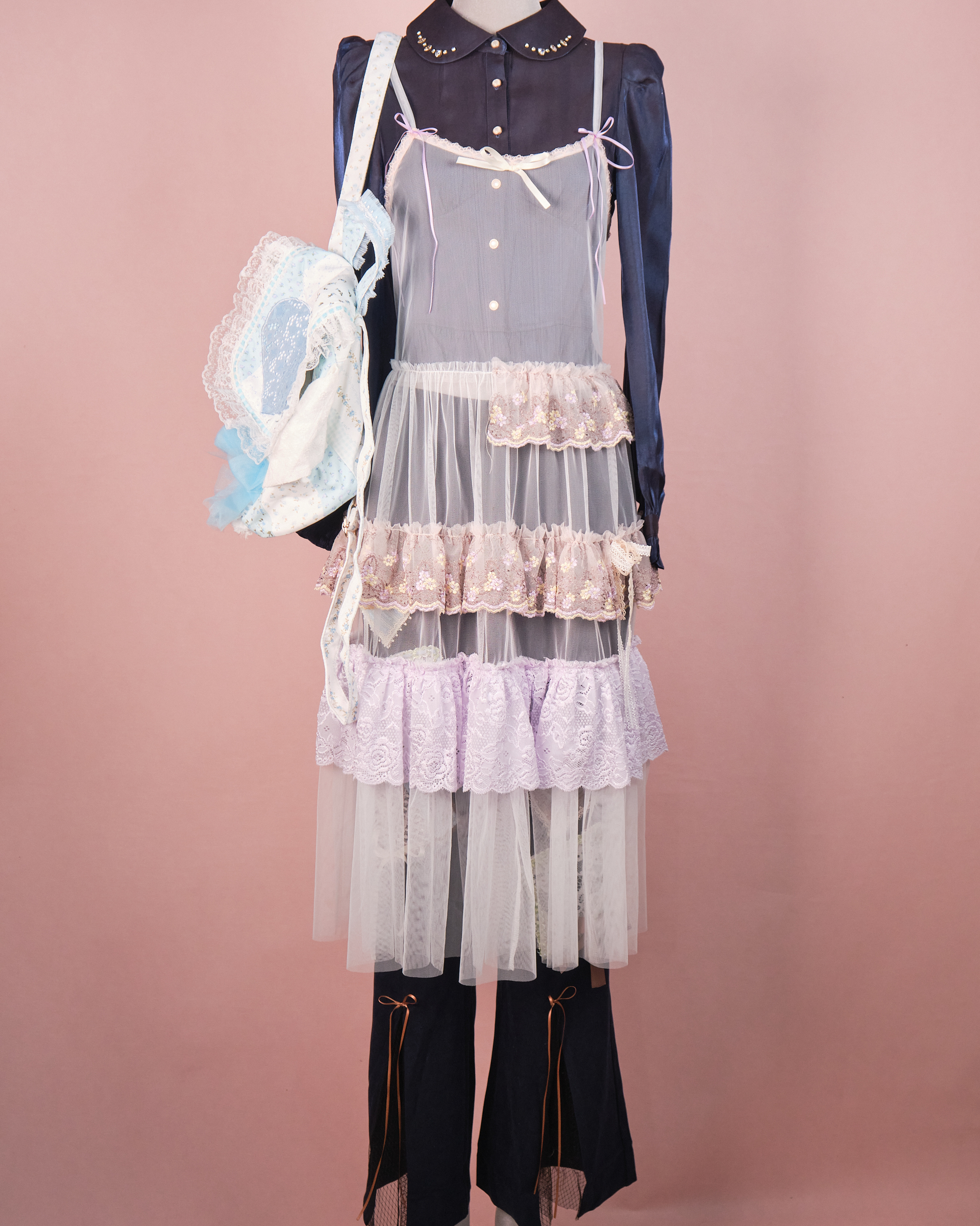 11330 Layered Mesh Outer Dress